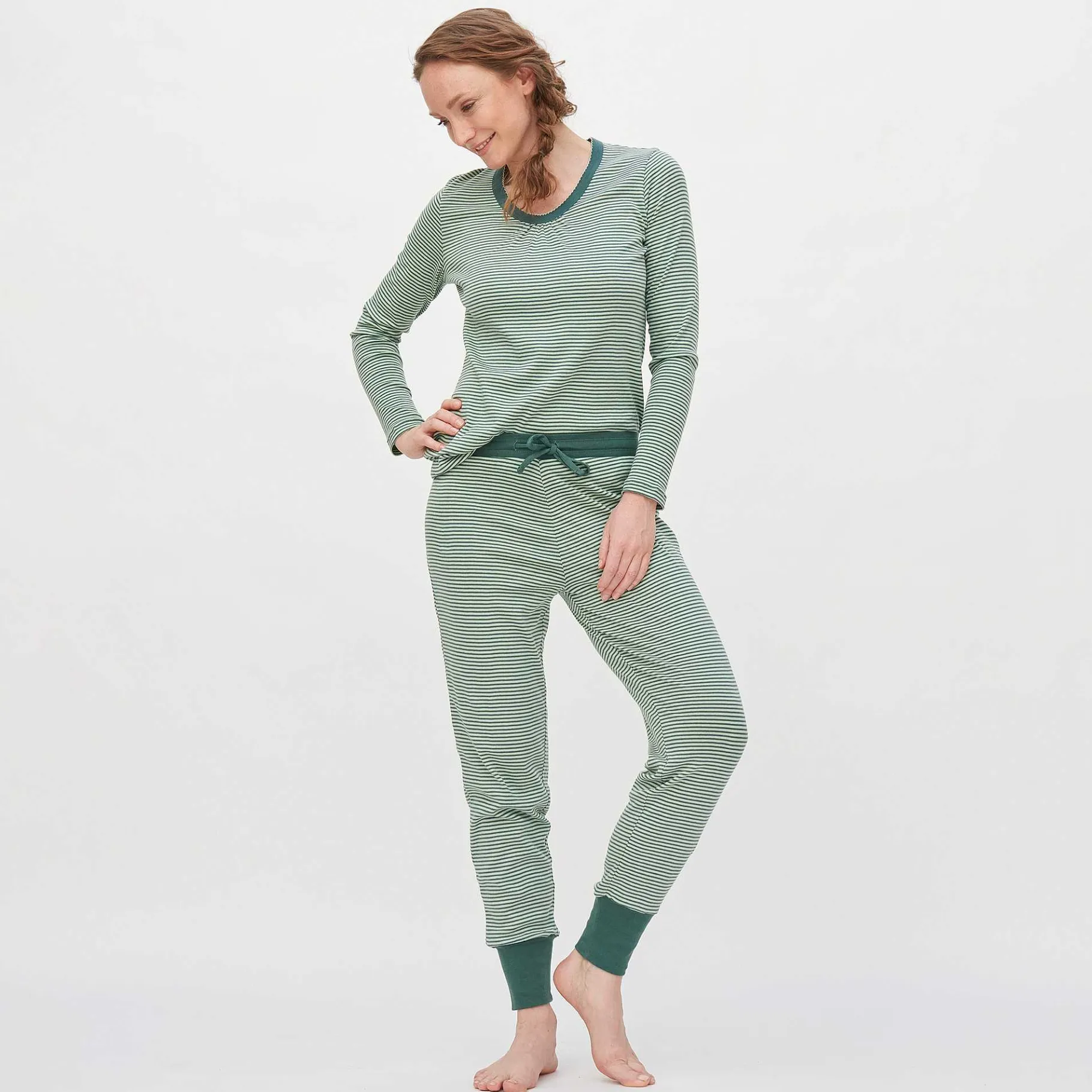 LIVING CRAFTS Avelina | Slaapbroek Zilver Dennenhout / Mistig Groen Cheap
