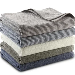 LIVING CRAFTS Barcelona | Badhanddoek Kasjmier/Natuurlijk Gestreept Hot