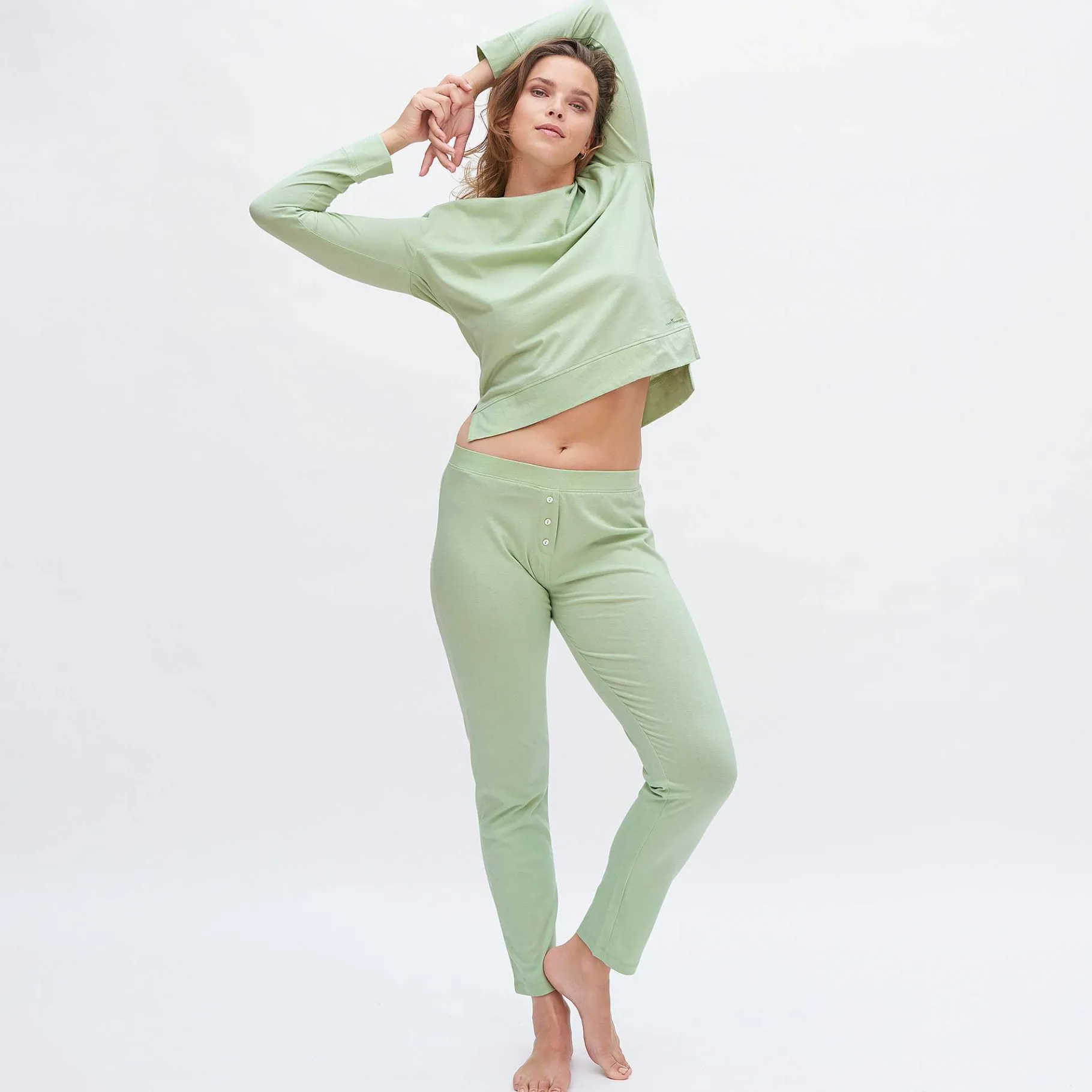 LIVING CRAFTS Carol | Slaapbroek Mistig Groen Best