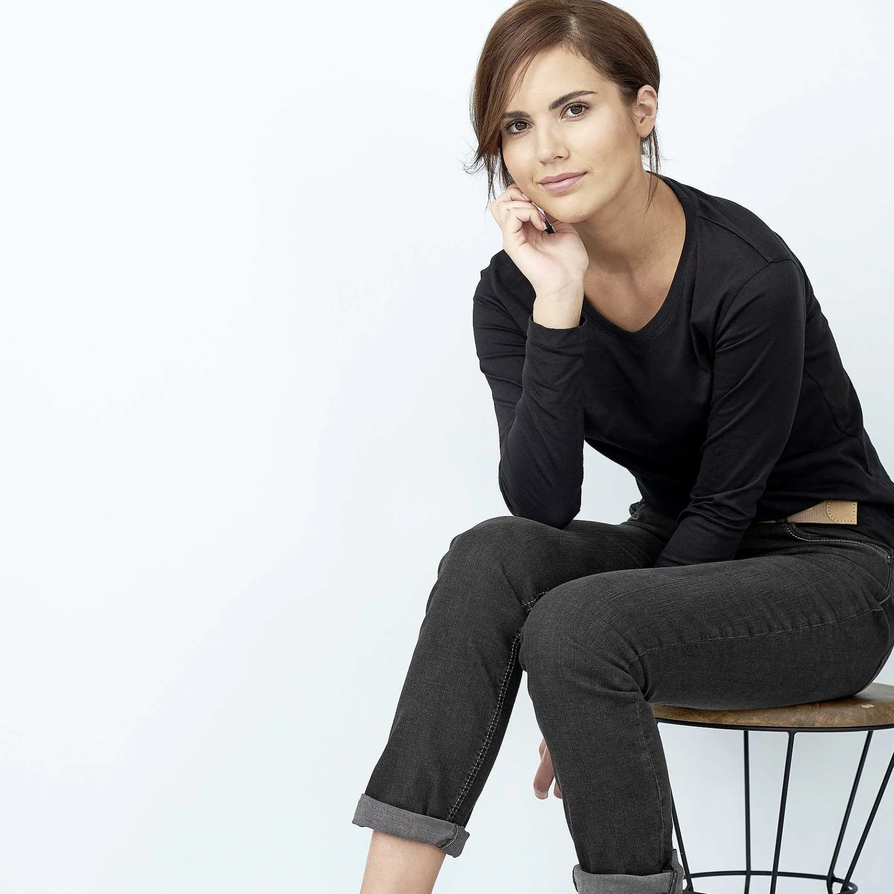 LIVING CRAFTS Fiona | Tshirt Met Lange Mouwen Zwart Clearance