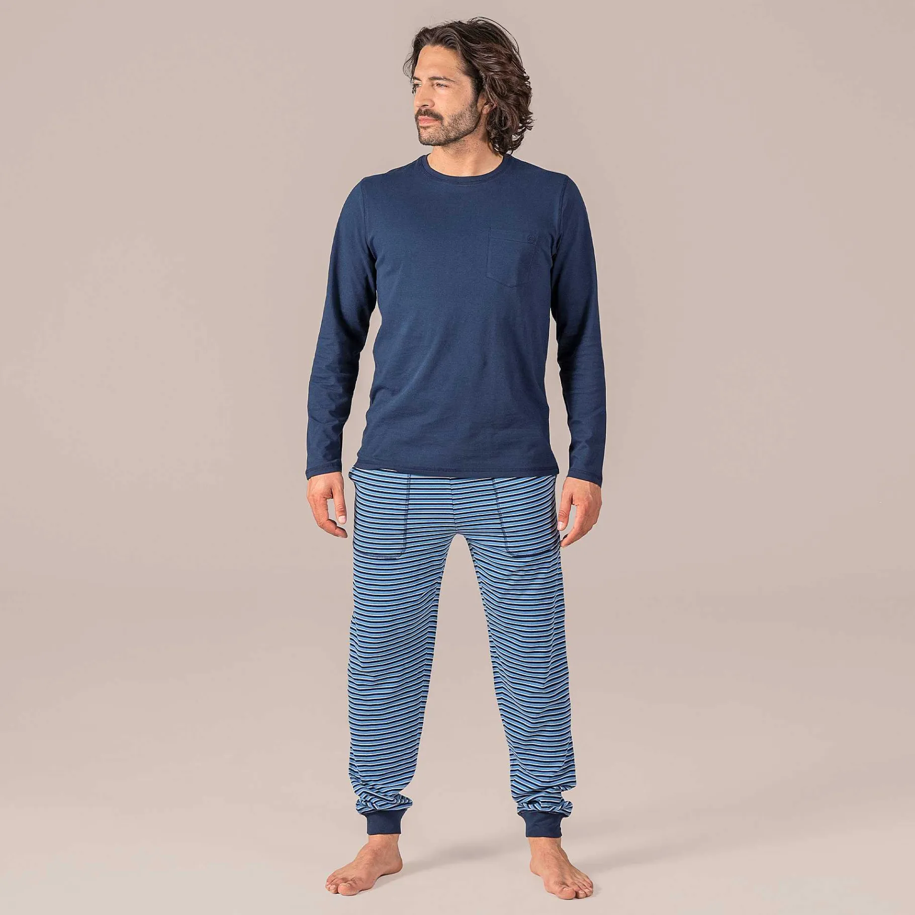 LIVING CRAFTS Frederik | Slaapbroek Marine Gestreept Outlet