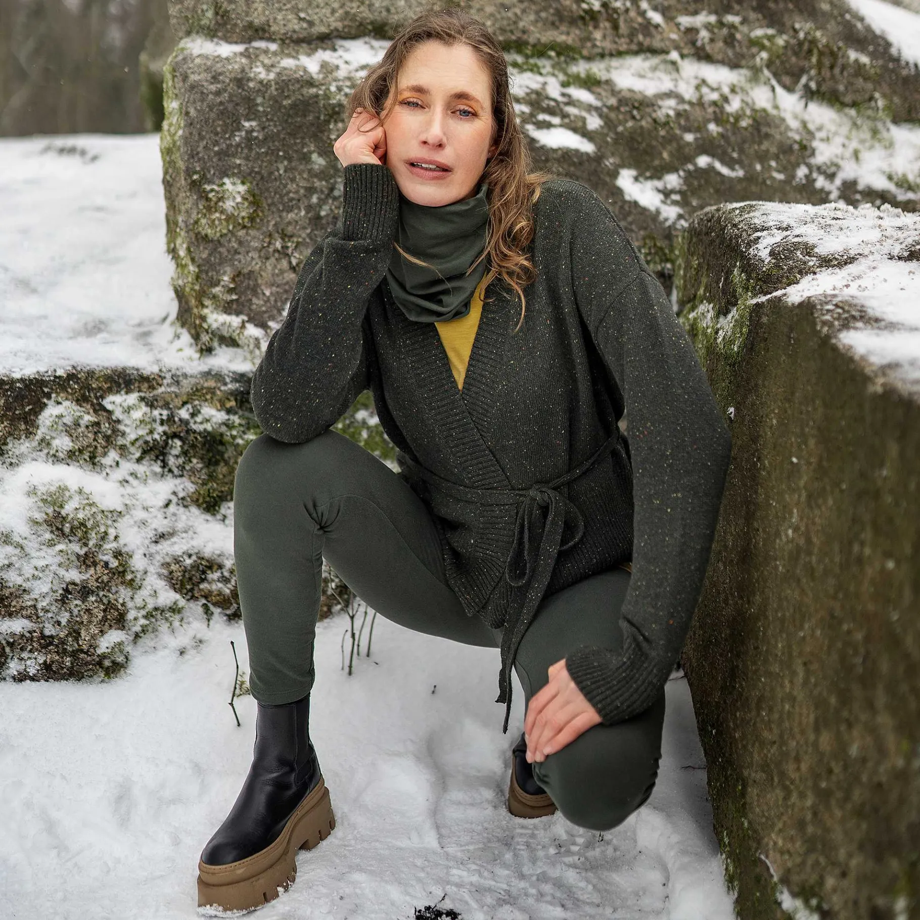 LIVING CRAFTS Hallo | Leggings Donker Olijfgroen Best Sale