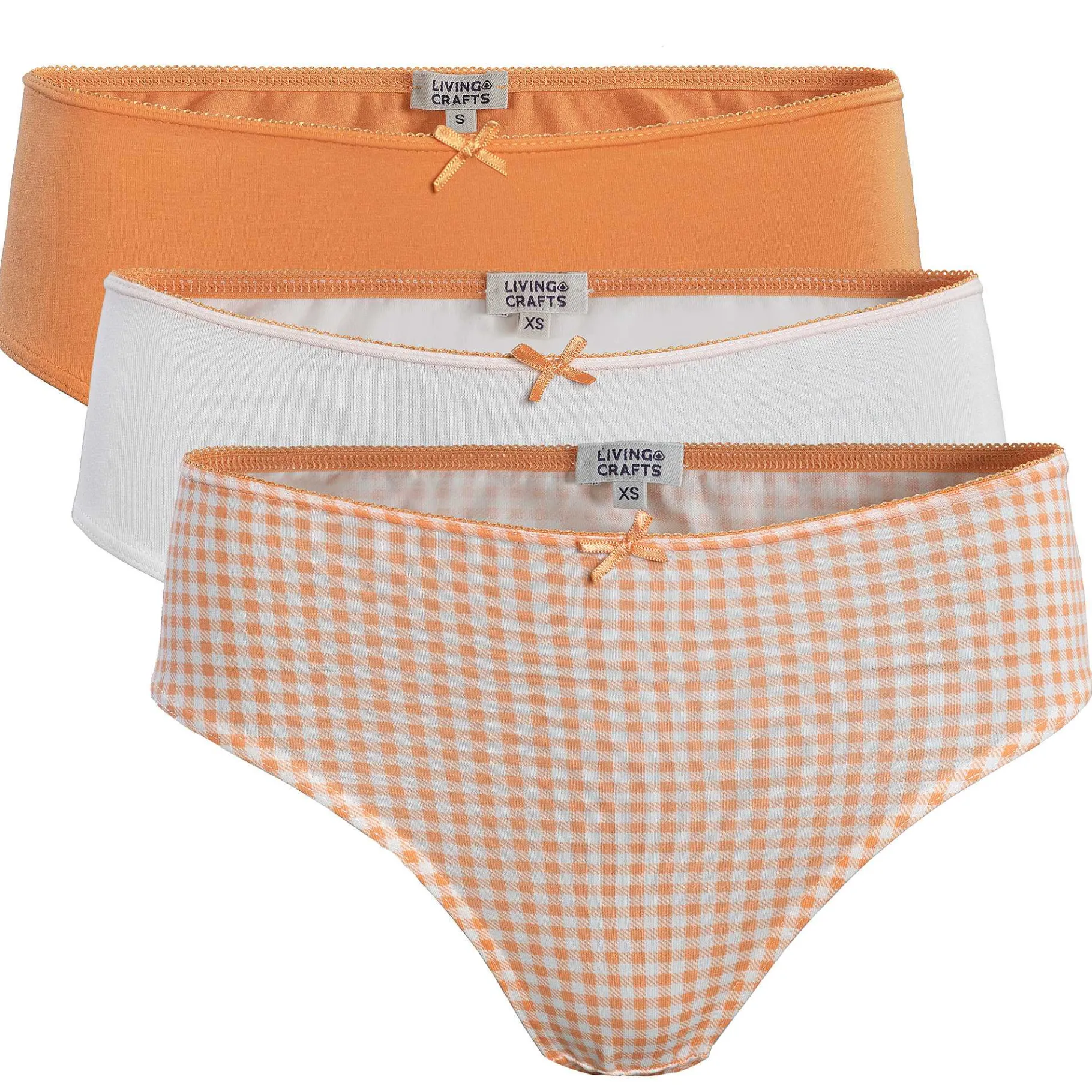 LIVING CRAFTS Imala | Slips, Set Van 3 Vichy-Abrikoos Best