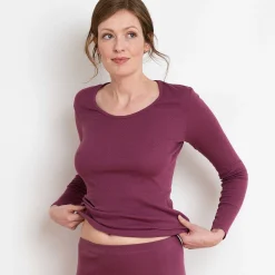 LIVING CRAFTS Johanna | Tshirt Met Lange Mouwen Donkere Roos Cheap