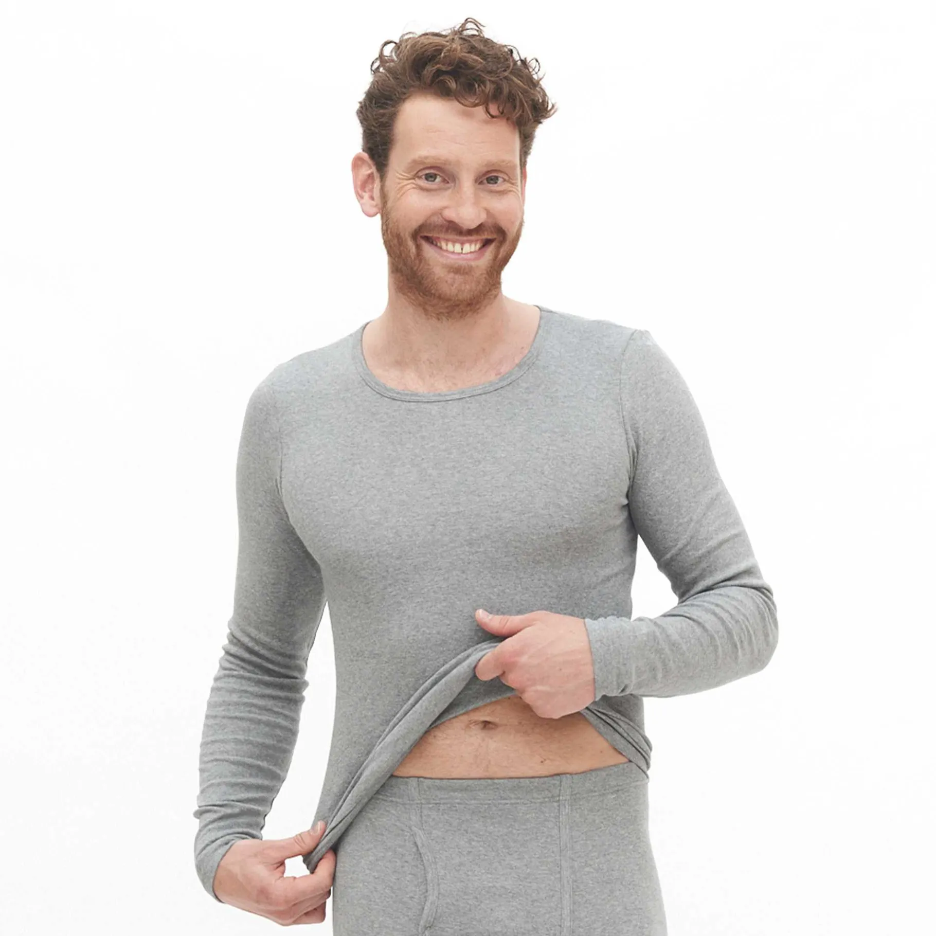 LIVING CRAFTS Johan | Tshirt Met Lange Mouwen Grijs Gemeleerd Shop