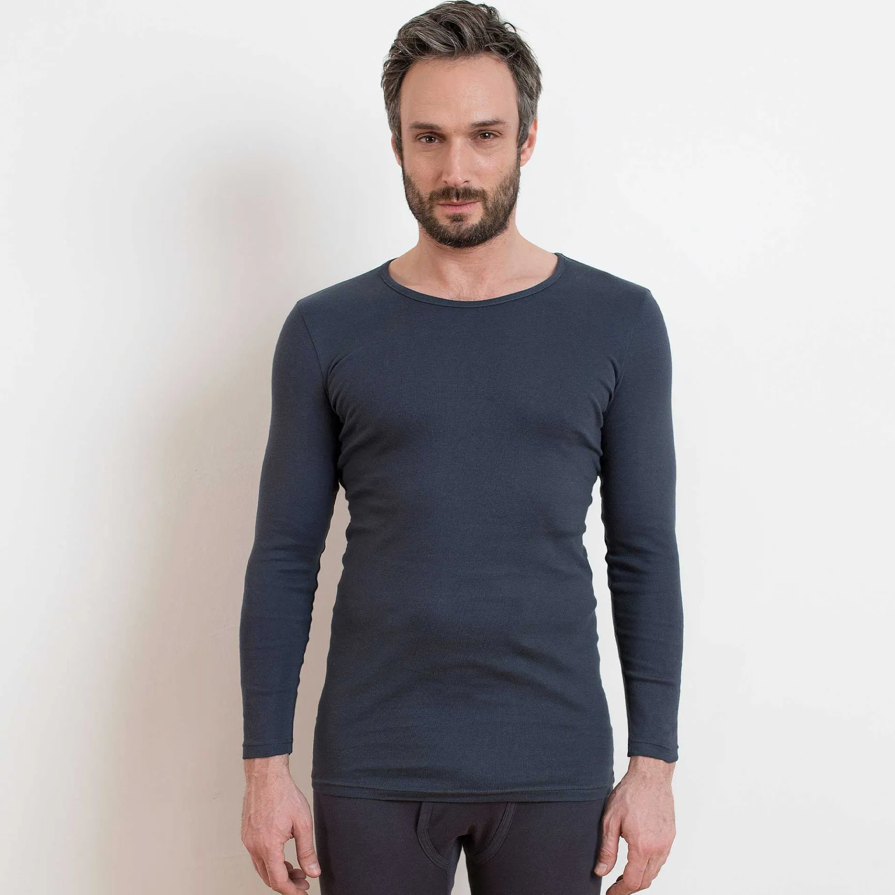 LIVING CRAFTS Johan | Tshirt Met Lange Mouwen Marine Grafiet Flash Sale