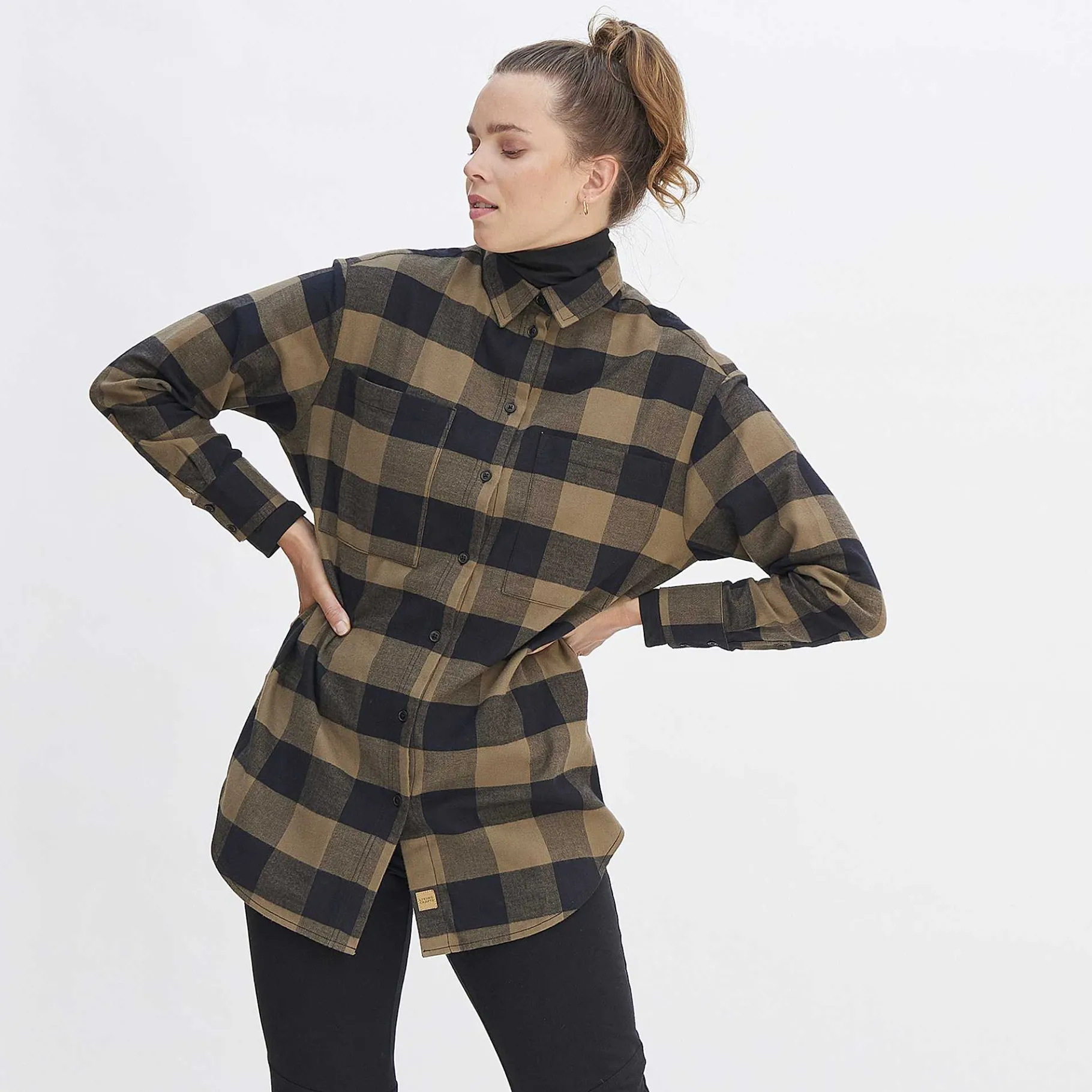 LIVING CRAFTS Nina | Flanellen Hemd Herfstbladeren/Zwart New