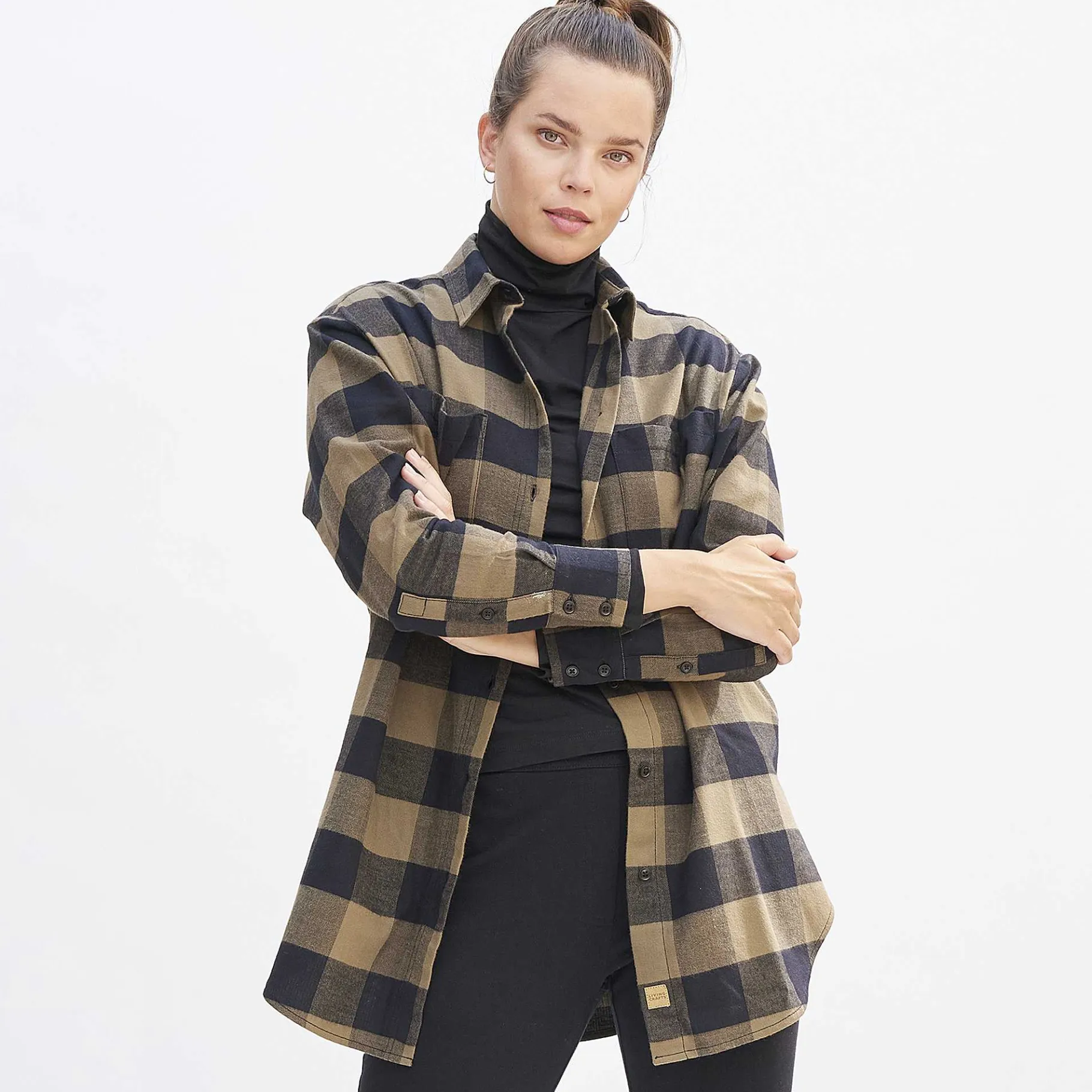 LIVING CRAFTS Nina | Flanellen Hemd Herfstbladeren/Zwart New