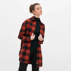 LIVING CRAFTS Nina | Flanellen Hemd Verbrande Baksteen/Zwart Fashion