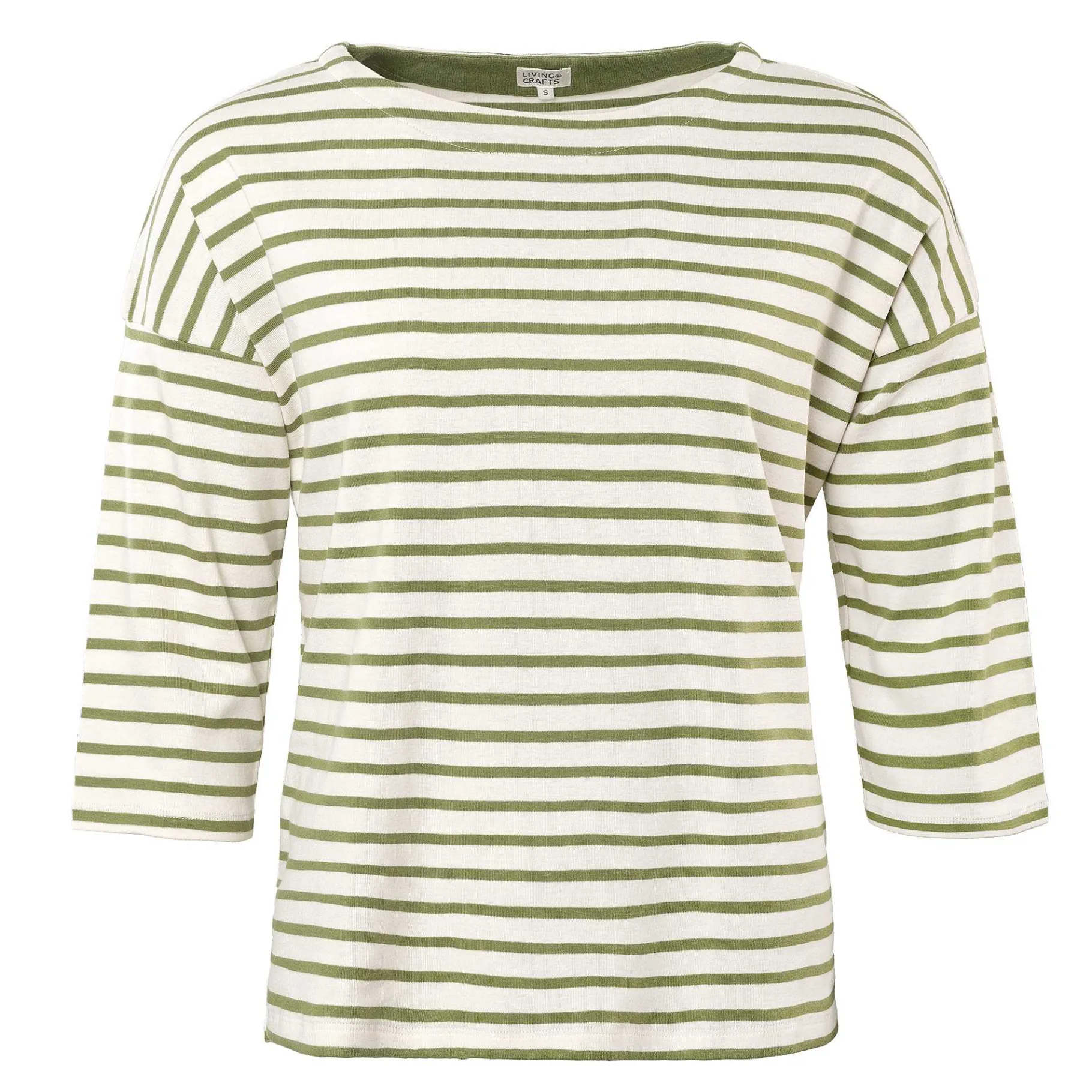 LIVING CRAFTS Ombra | Shirt Olijf/Gebroken Wit Clearance