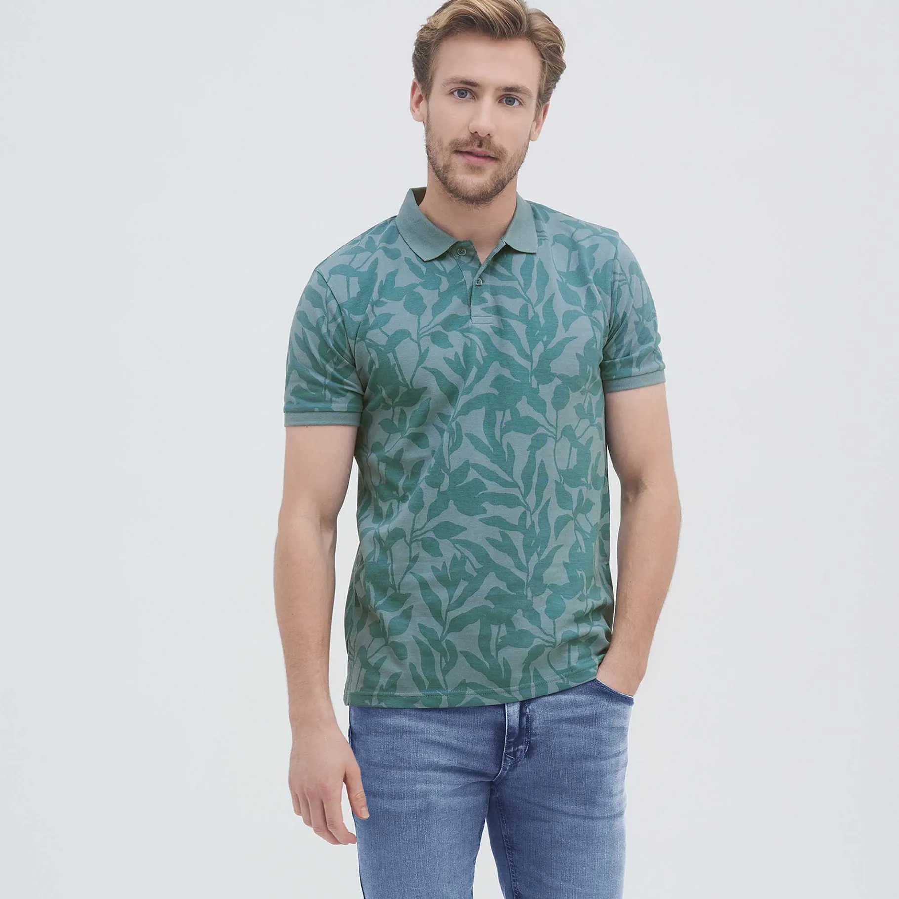 LIVING CRAFTS Onofrio | Poloshirt Bladeren/Rifwateren Cheap
