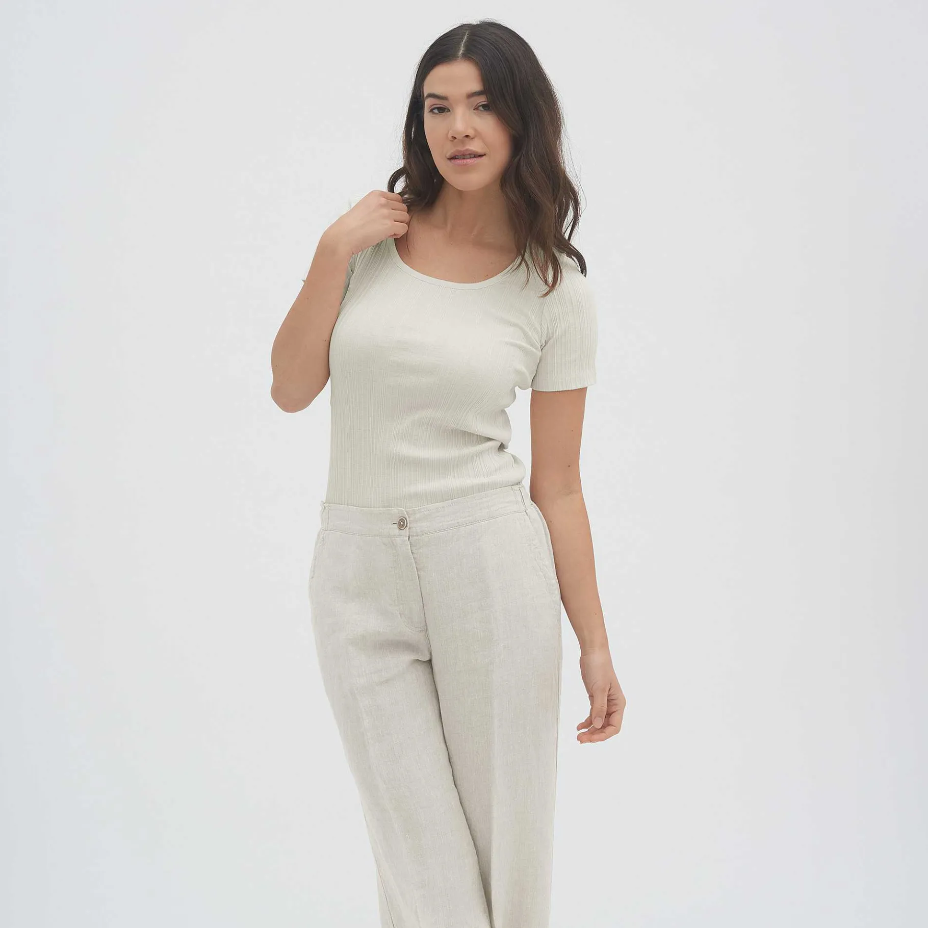 LIVING CRAFTS Opala | T-Shirt Gebroken Wit Best Sale