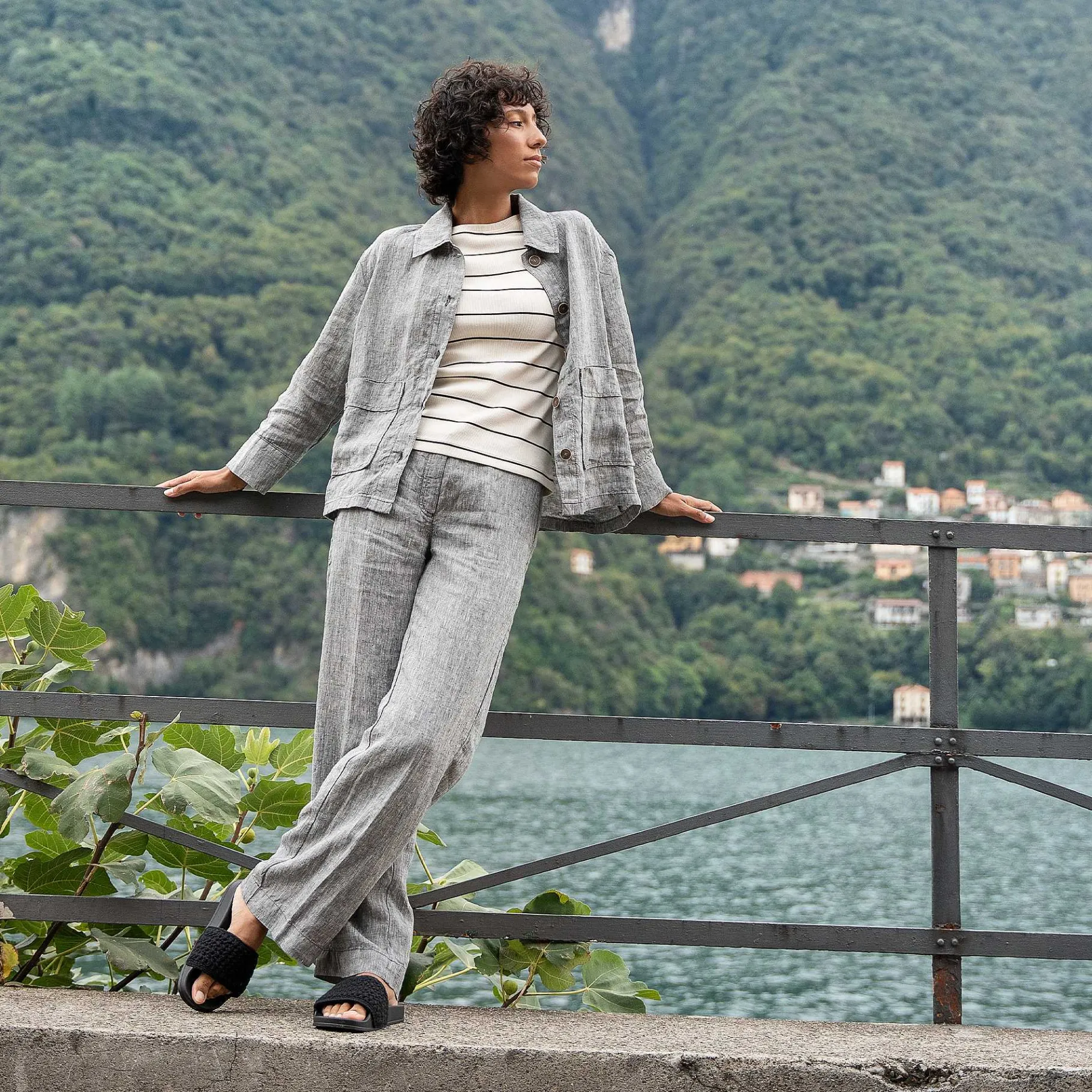 LIVING CRAFTS Ophelia | Linnen Broek Zout En Peper Cheap