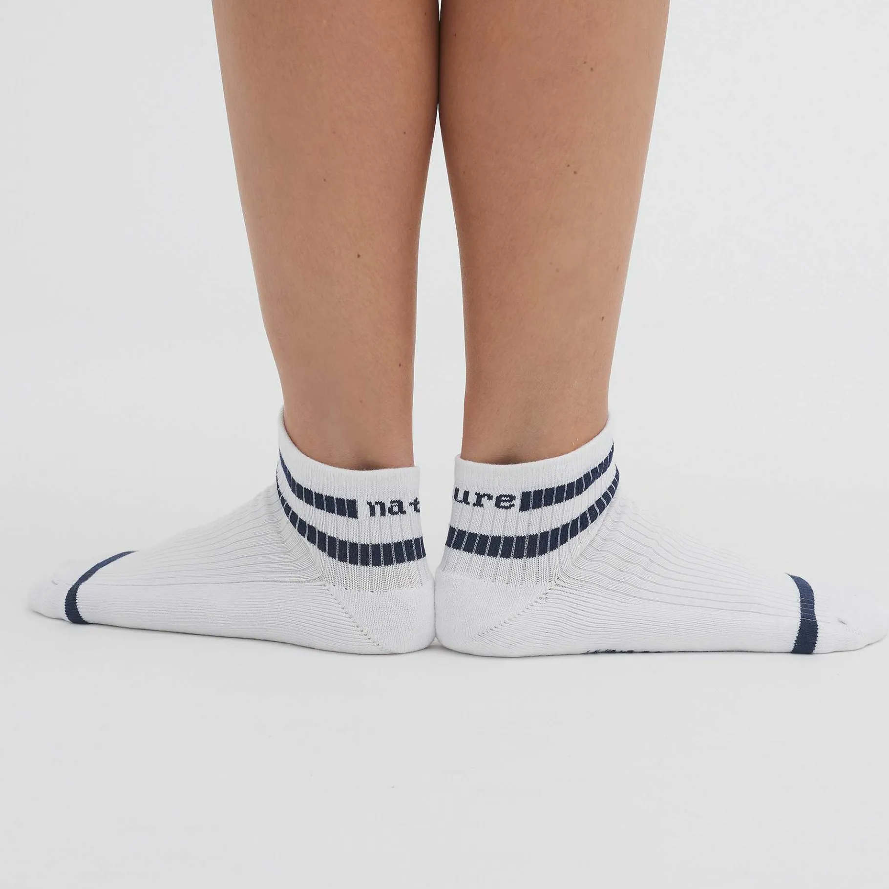 LIVING CRAFTS Orel | Hoge Sneakersokken, Set Van 2 Marine/Wit Fashion