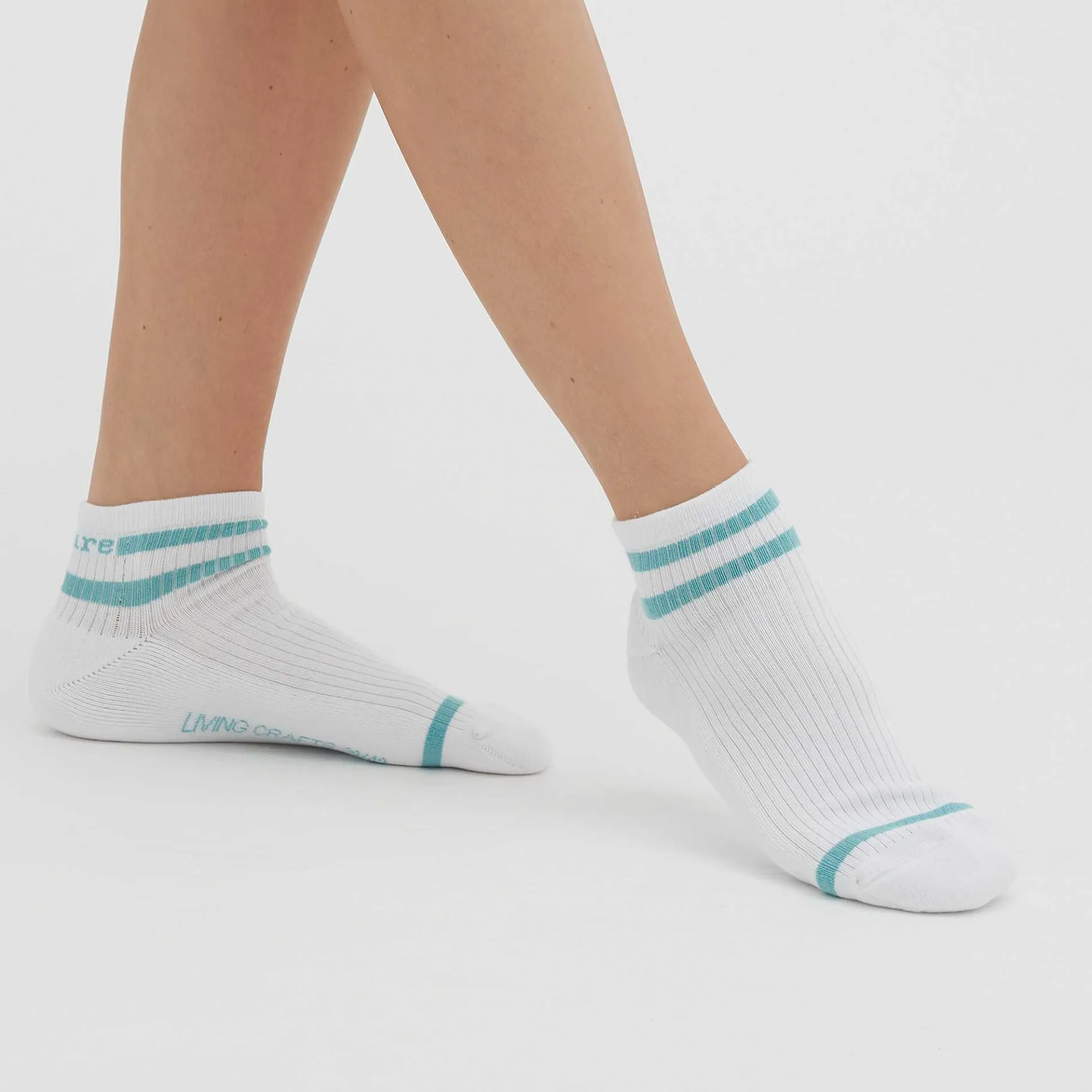 LIVING CRAFTS Orel | Hoge Sneakersokken, Set Van 2 Rifwateren/Wit Store