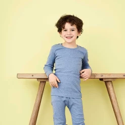 LIVING CRAFTS Paard | Tshirt Met Lange Mouwen Blauw Gemeleerd Hot