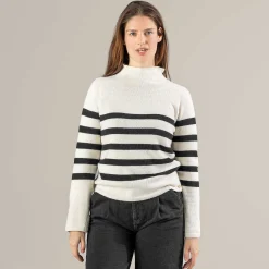 LIVING CRAFTS Paloma | Trui Zwart/Creme Fashion