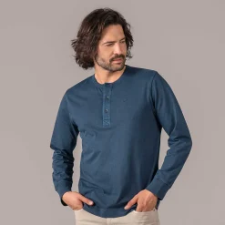 LIVING CRAFTS Paolo | Henley-Shirt Middernacht Outlet