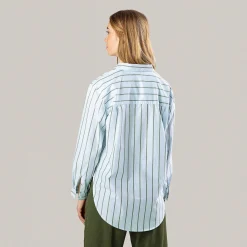 LIVING CRAFTS Patricia | Shirt Blauw/Olijf Discount