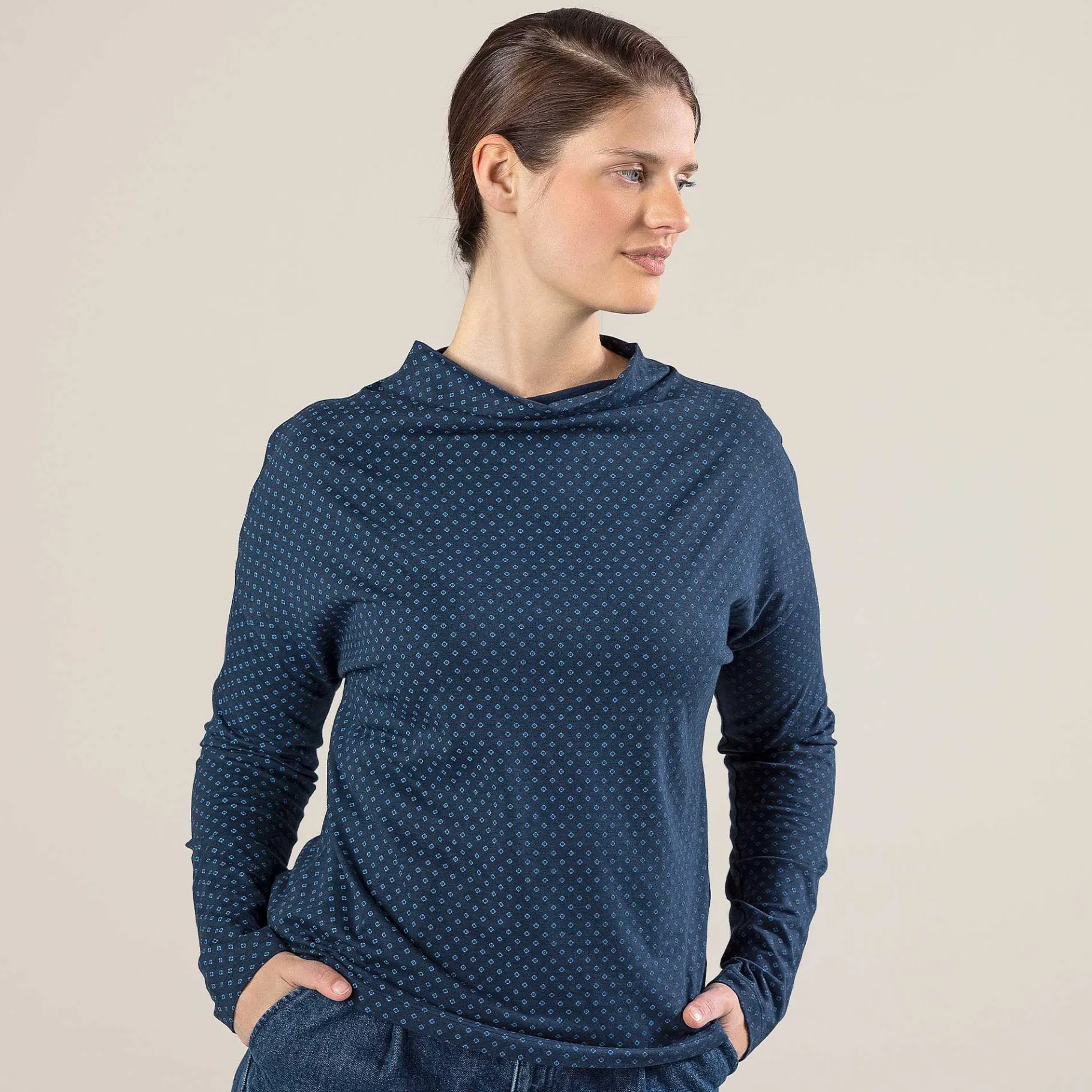 LIVING CRAFTS Peja | Tshirt Met Lange Mouwen Indigo-Patch Shop