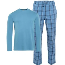 LIVING CRAFTS Pekka | Pyjama Blauwe Schaduwcheck Clearance
