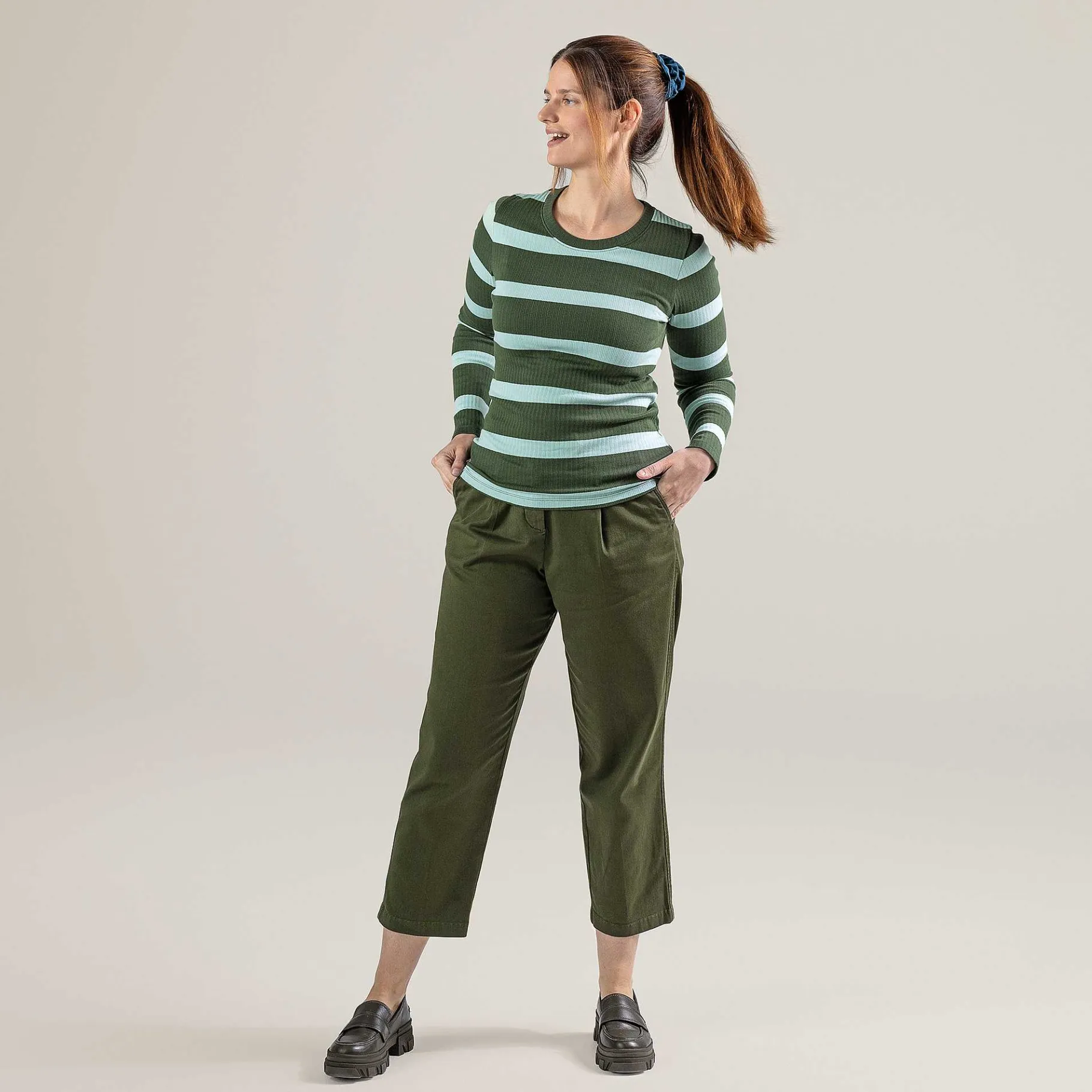 LIVING CRAFTS Philis | Broek Donker Olijfgroen Fashion