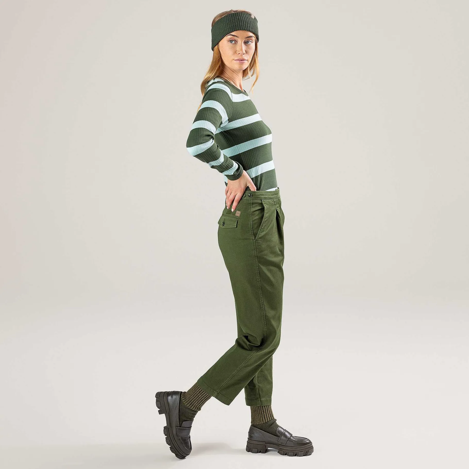 LIVING CRAFTS Philis | Broek Donker Olijfgroen Fashion