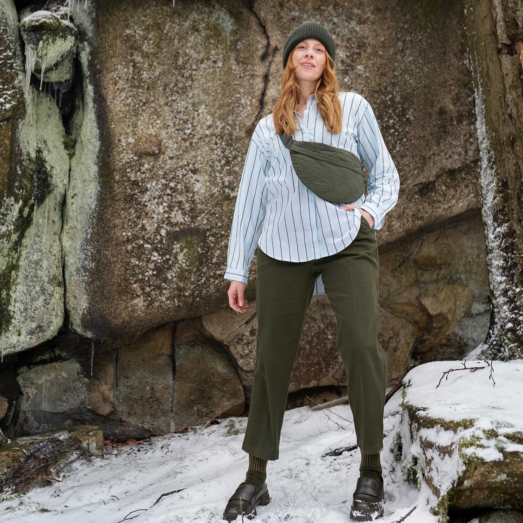 LIVING CRAFTS Philis | Broek Donker Olijfgroen Fashion