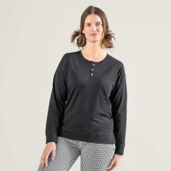 LIVING CRAFTS Pinella | Slaapshirt Zwart Clearance