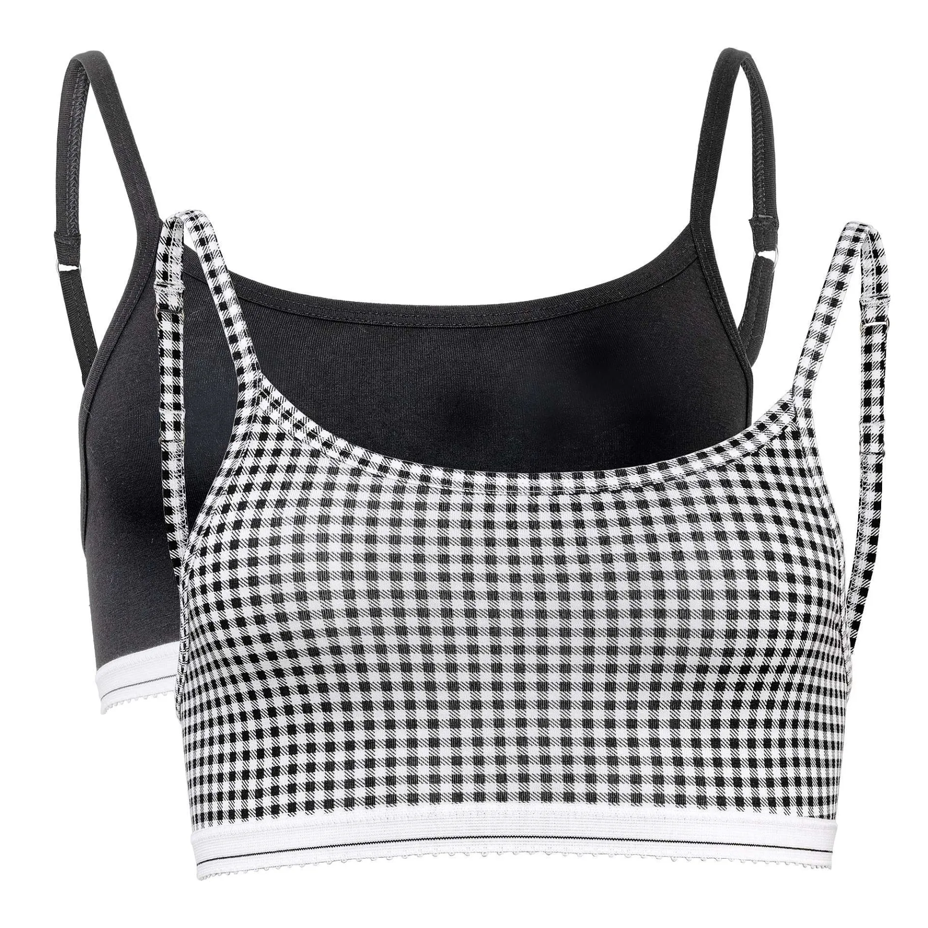 LIVING CRAFTS Pippa | Bustier, Set Van 2 Vichy Zwart/Creme Flash Sale