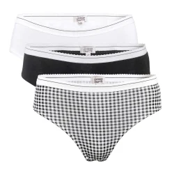 LIVING CRAFTS Polly | Slips, Set Van 3 Vichy Zwart/Creme Online