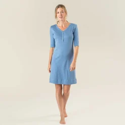 LIVING CRAFTS Retieba | Nachthemd Blauw Gemeleerd Flash Sale
