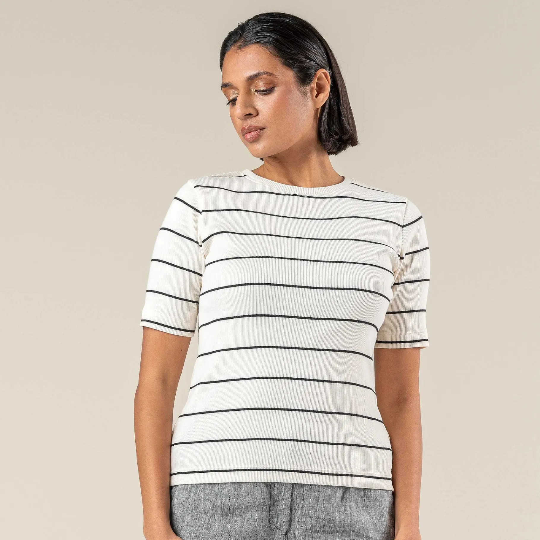 LIVING CRAFTS Ria | T-Shirt Zandschelp/Zwart New