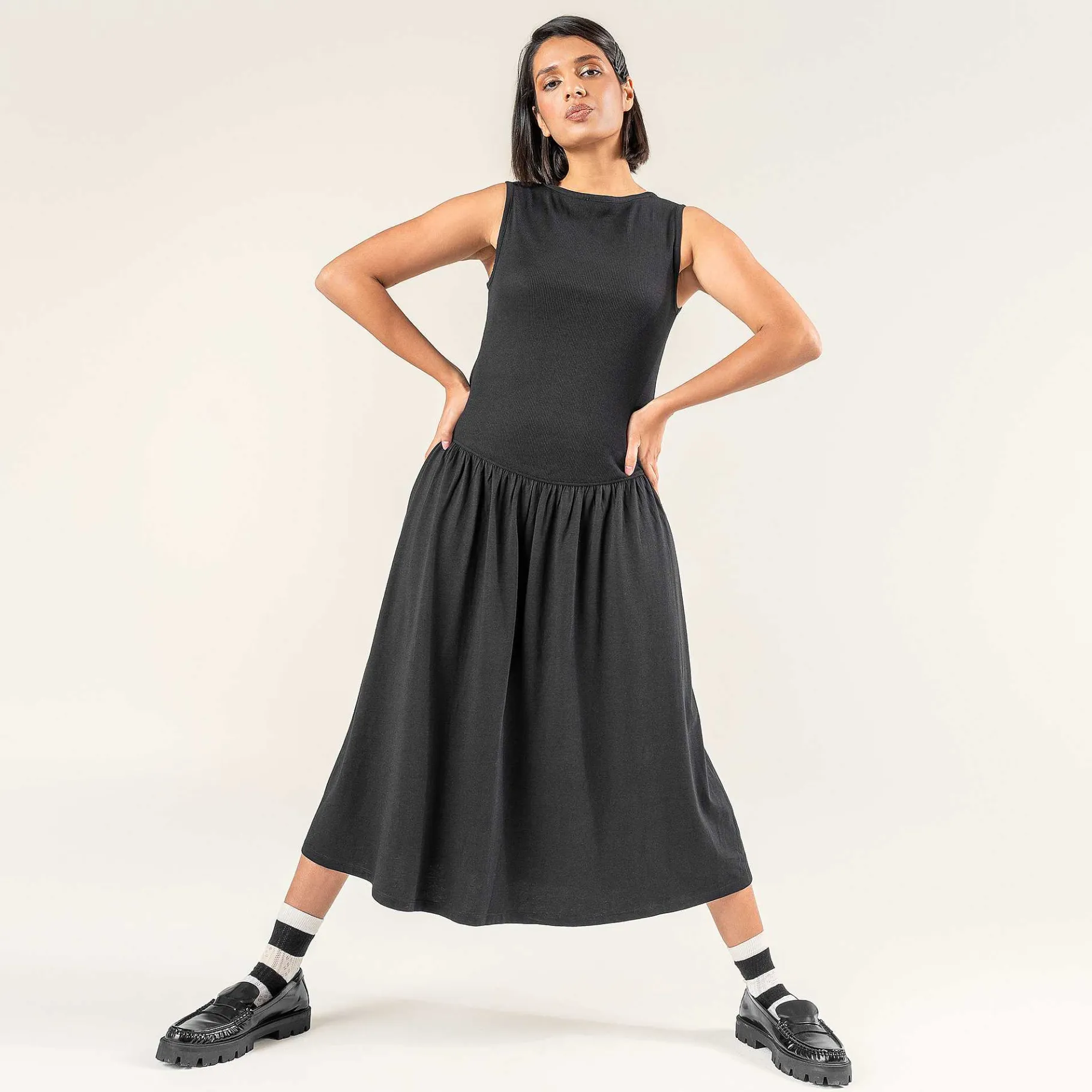 LIVING CRAFTS Roos | Jurk Zwart Hot