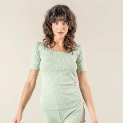 LIVING CRAFTS Roos | Slaapshirt Ambrozijn/Wit Cheap