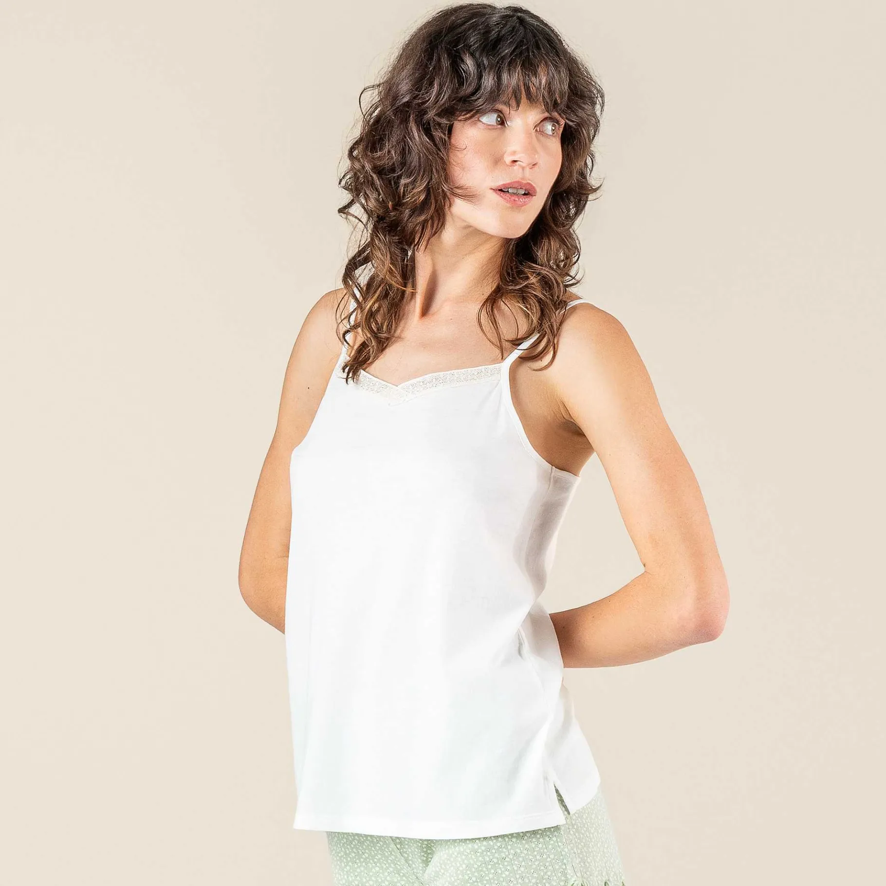 LIVING CRAFTS Rubina | Nacht Top Witte Katoen Flash Sale