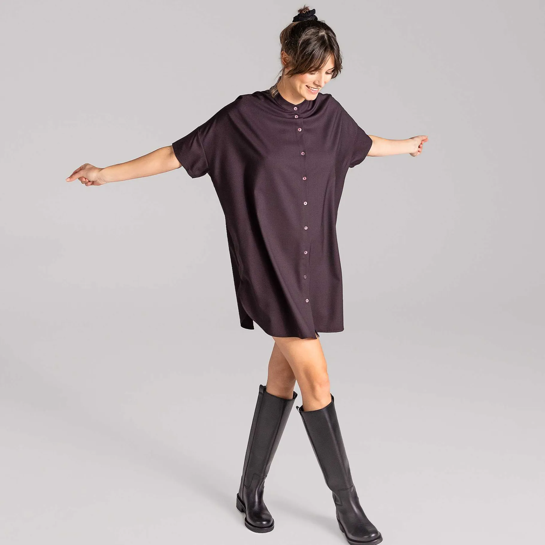 LIVING CRAFTS Waargebeurd Verhaal Aeon | Jurk Aubergine New