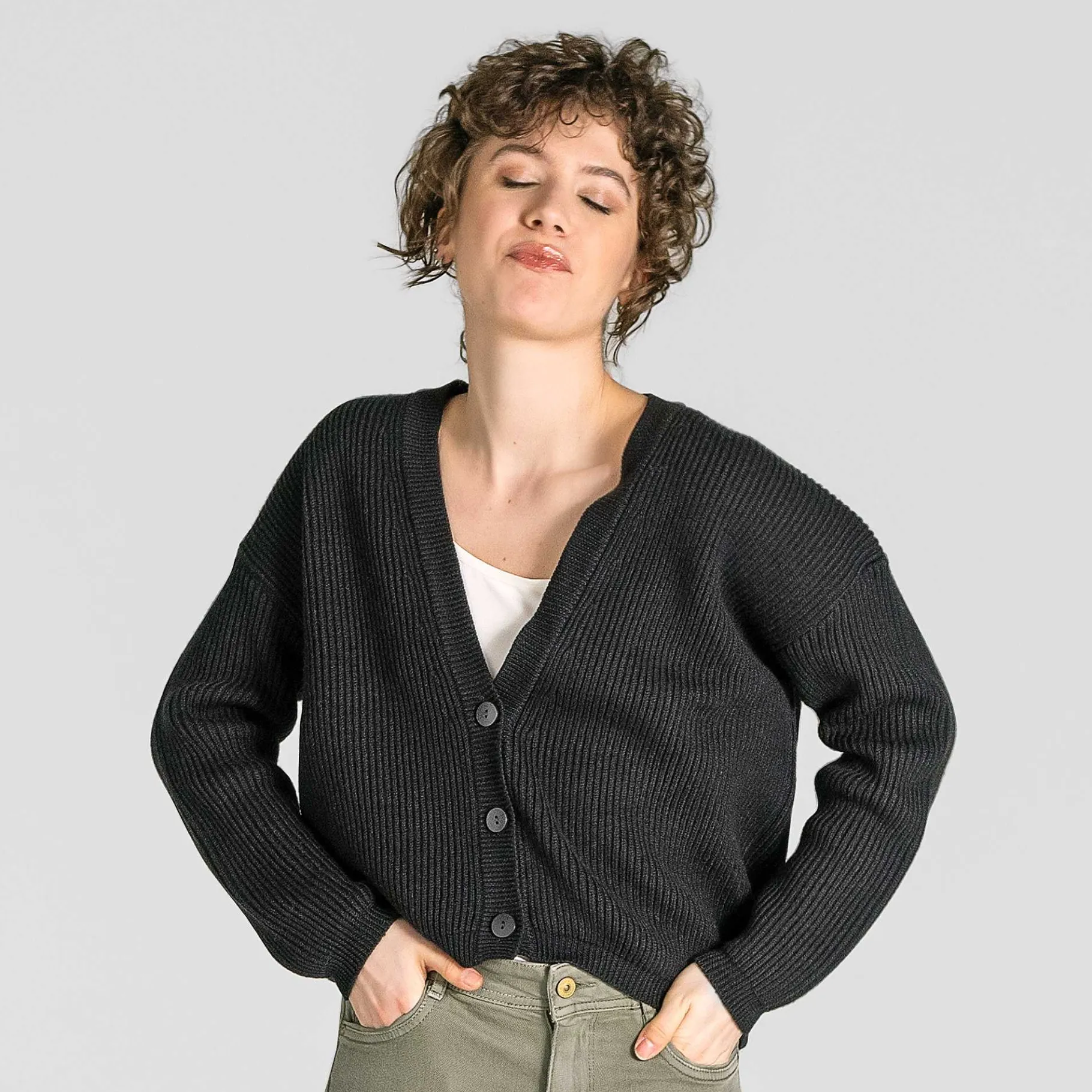LIVING CRAFTS Waargebeurd Verhaal Alfrey | Vest Boxy Uit Zwart Flash Sale