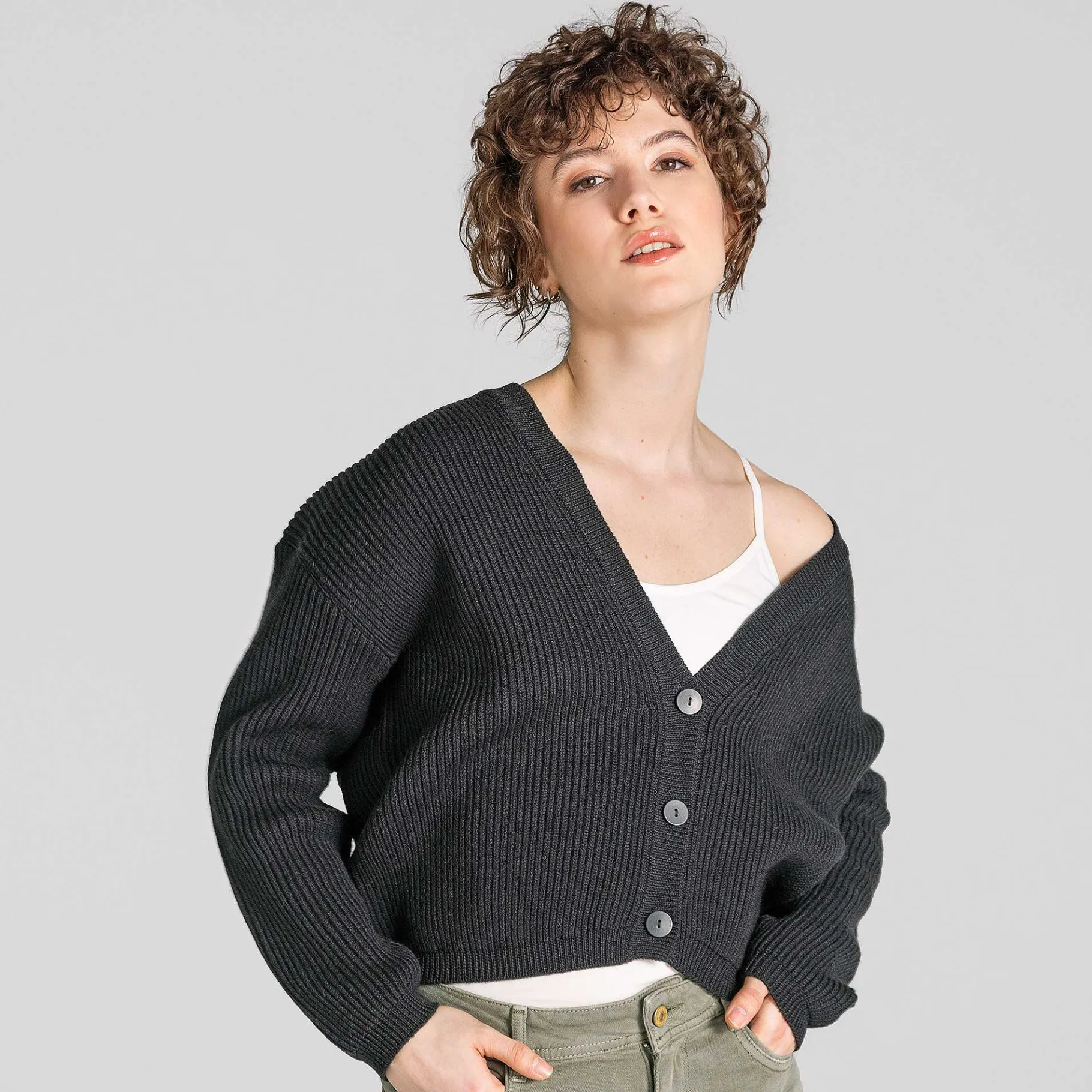 LIVING CRAFTS Waargebeurd Verhaal Alfrey | Vest Boxy Uit Zwart Flash Sale