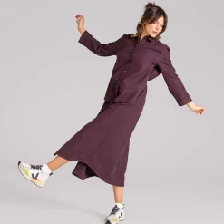LIVING CRAFTS Waargebeurd Verhaal Charu | Jurk Aubergine Hot