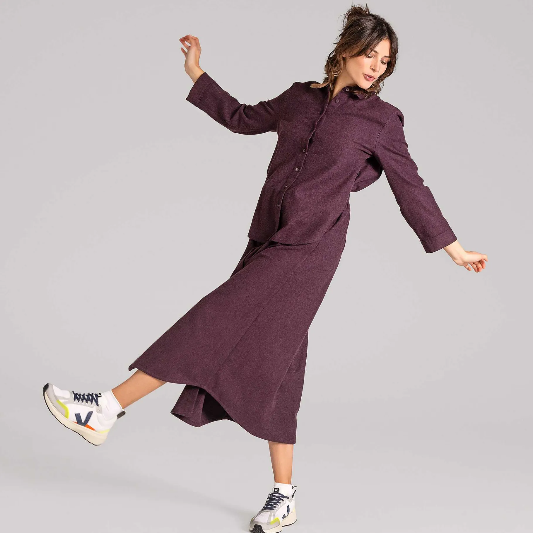 LIVING CRAFTS Waargebeurd Verhaal Charu | Jurk Aubergine Hot