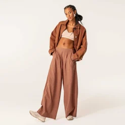 LIVING CRAFTS Waargebeurd Verhaal Duyen | Broek Met Wijde Pijpen Bruin Clearance